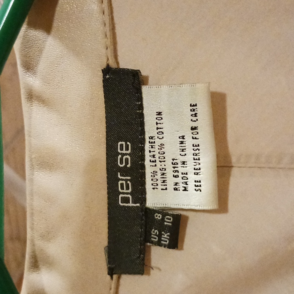PER SE Tan Leather Jacket (#505399 Per Dreamweaver) Size 8 -- EUC - Picture 2 of 11